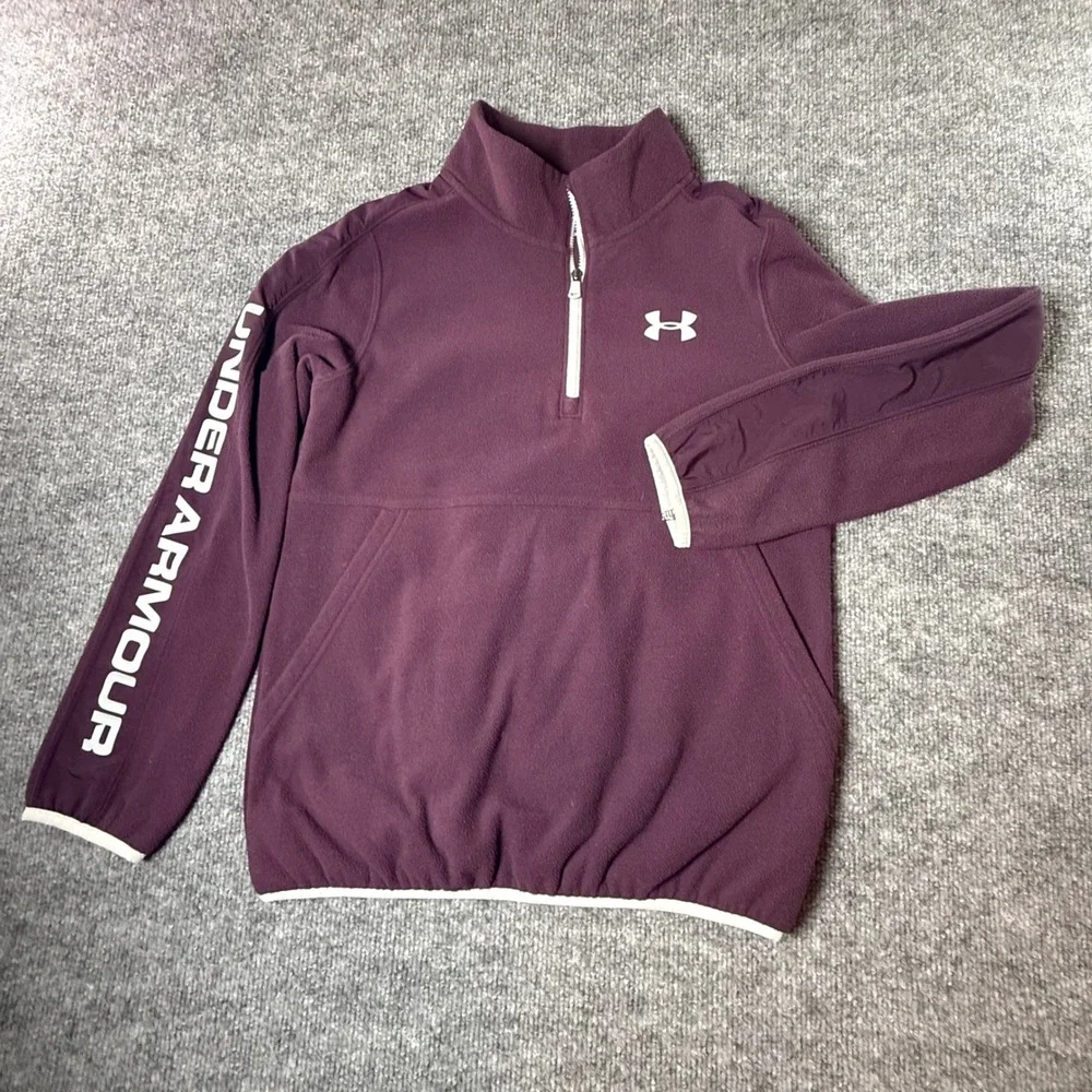 Under Armour Kids YMD Medium Purple Fleece 1/4 Zip Pullover ColdGear‎